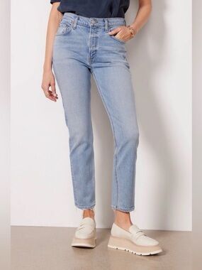 Agolde Willow Light Blue Cropped Straight Jeans
